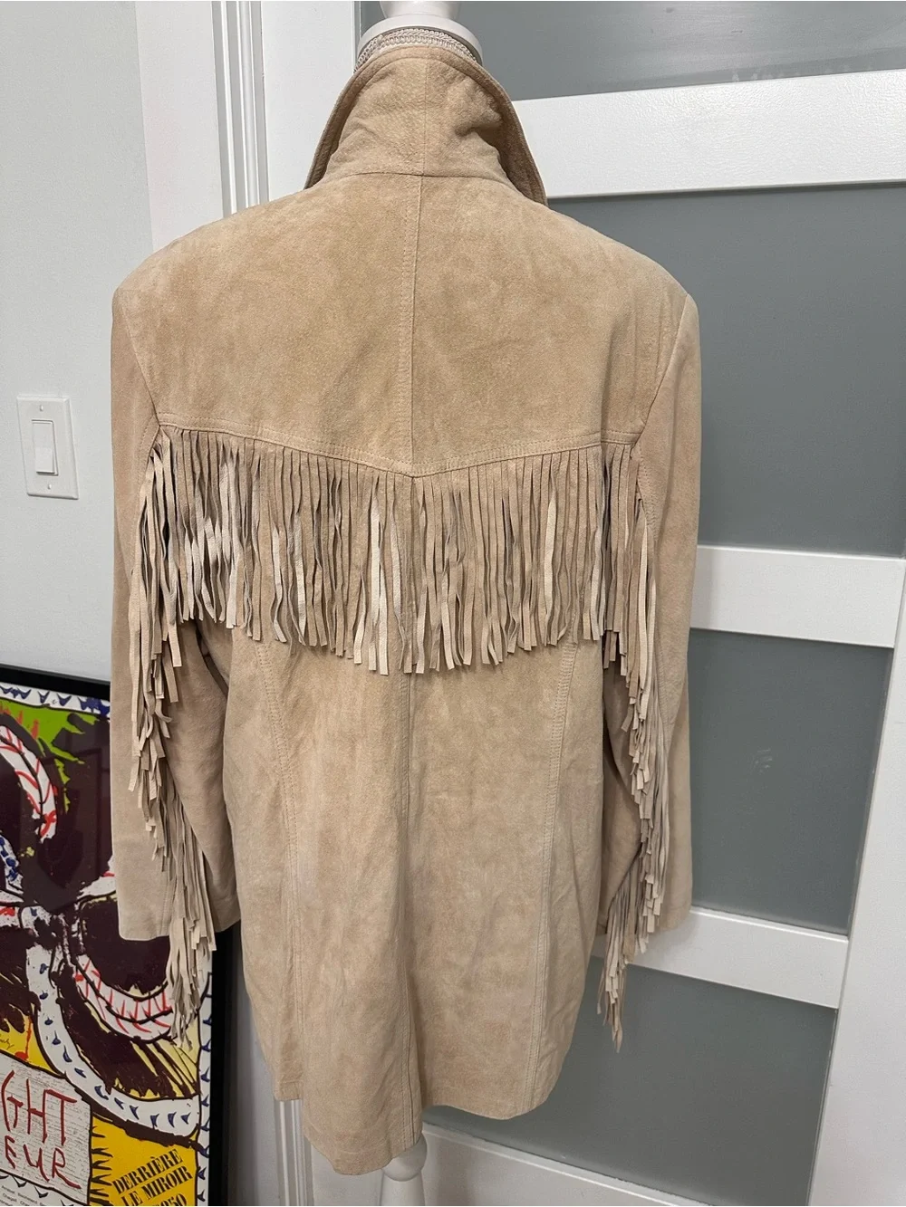 Vtg Together Suede Fringe Leather Jacket SZ Large Pockets Boho Western EUC